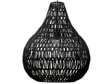 Závesná pletená lampa z papiera v čiernej farbe MOLOPO