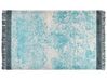 Tappeto viscosa blu e beige 140 x 200 cm AKARSU_837054