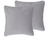 Set of 2 Embossed Cushions 45 x 45 cm Grey MOTARI_801520