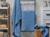 Lot de 4 serviettes de bain en coton bleu AREORA_797691