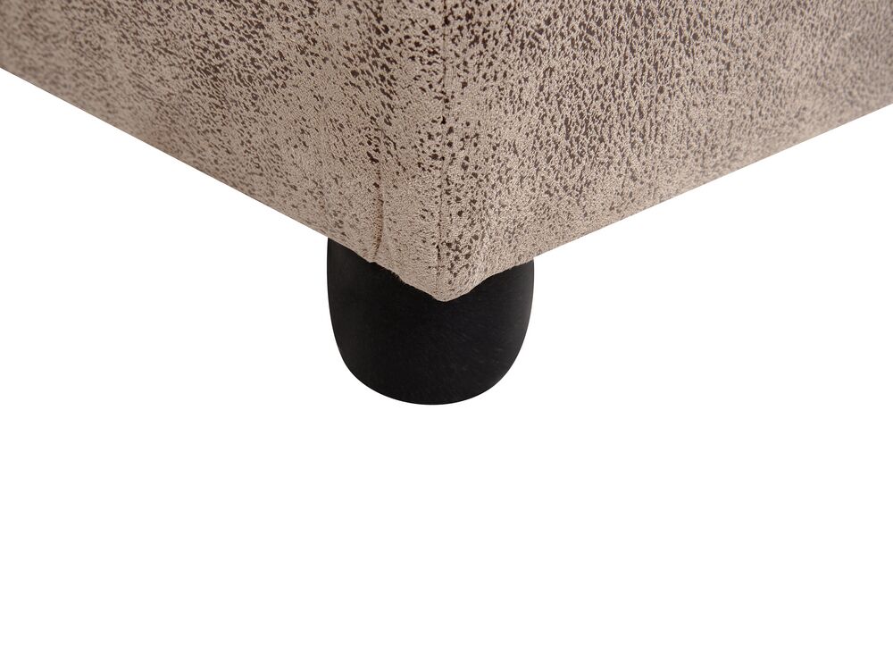 Left Hand Faux Leather Corner Sofa Bed with Storage Brown NESNA