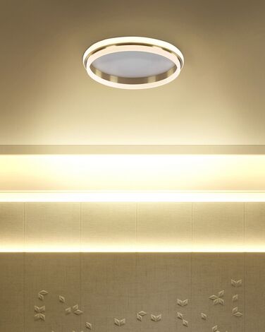 Metal LED Ceiling Lamp ⌀ 42 cm White and Gold TAPING