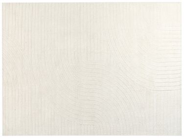 Teppich Wolle beige 300 x 400 cm abstraktes Muster Kurzflor DAGARI
