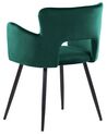Conjunto de 2 sillas de comedor de terciopelo verde esmeralda/negro SANILAC_847175