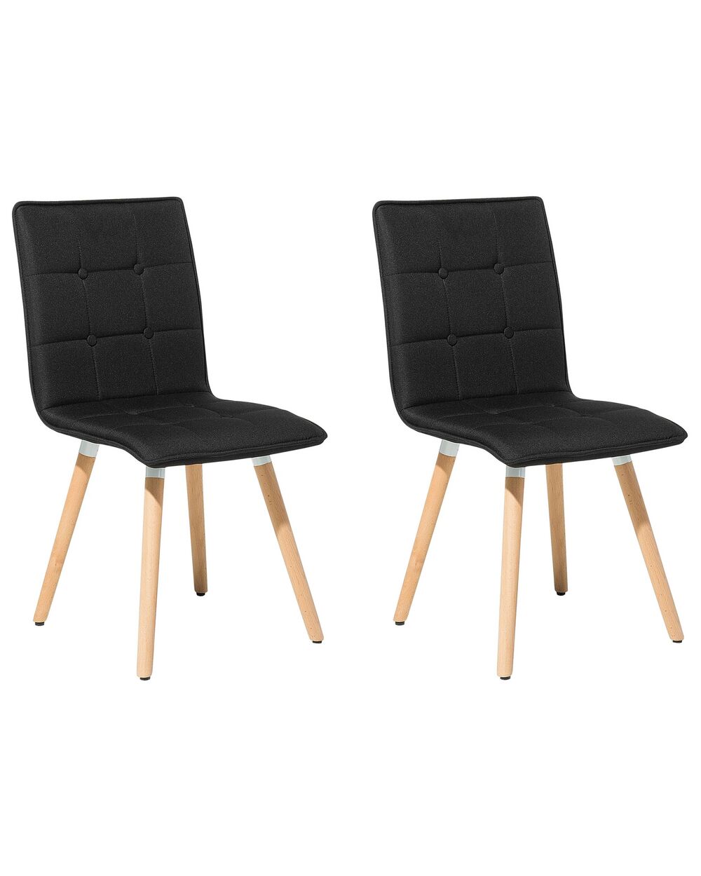 Set of 2 Fabric Dining Chairs Black BROOKLYN Beliani.se