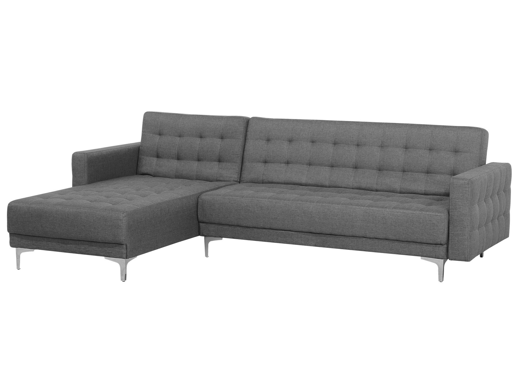 Right Hand Fabric Corner Sofa Grey ABERDEEN Beliani.co.uk