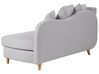 Left Hand Fabric Chaise Lounge with Storage Light Grey MERI II_881199