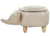 Detská taburetka z umelej kože s úložným priestorom sivobéžová ELEPHANT_897633