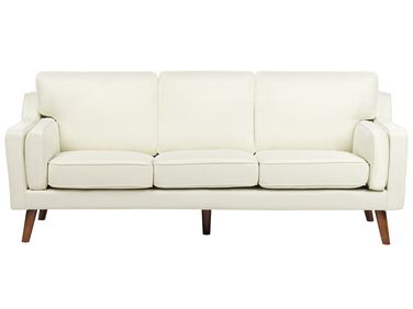 Háromszemélyes törtfehér kárpitozott kanapé LOKKA