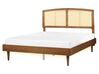 EU King Size Bed with LED Light Wood VARZY_899900