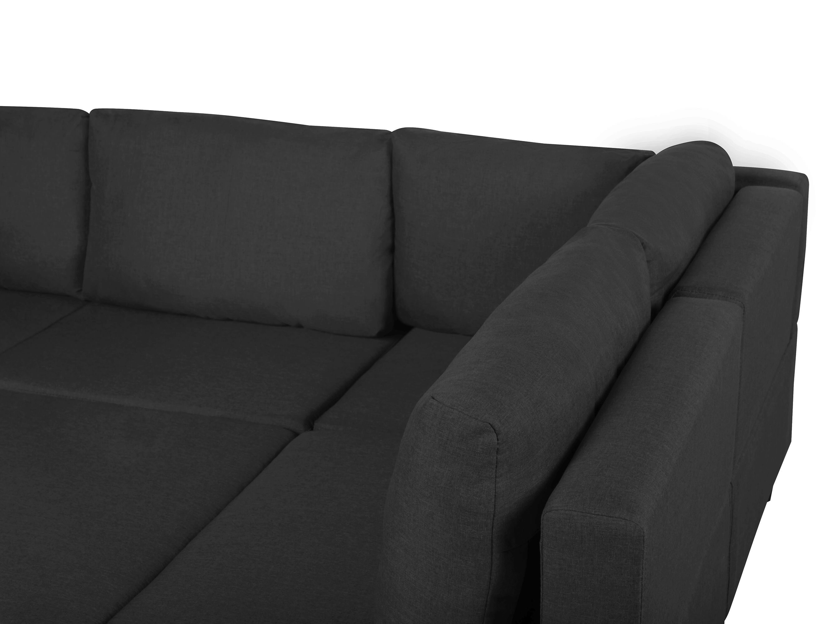6 Seater UShaped Modular Fabric Sofa Black FEVIK Beliani.co.uk