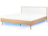 Bett heller Holzfarbton / weiss 180 x 200 cm mit LED-Beleuchtung bunt SERRIS _748212