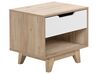 1 Drawer Bedside Table Light Wood with White SPENCER_749639