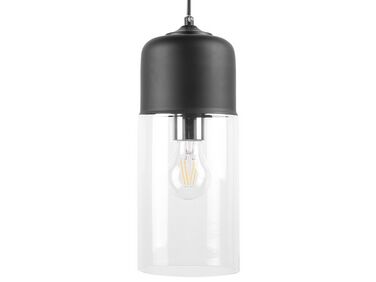 Lampe suspension noir en verre transparent PURUS