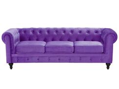 Violetti 3-istuttava samettisohva CHESTERFIELD Violetti 3-istuttava samettisohva CHESTERFIELD