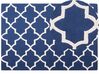 Teppich Wolle blau 160 x 230 cm marokkanisches Muster Kurzflor SILVAN_802942
