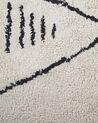 Teppich Baumwolle weiß / schwarz 140 x 200 cm Kurzflor KEBIR_830872