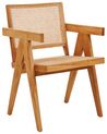 Cadeira de jantar em madeira mogno clara e rattan claro WESTBROOK_872195