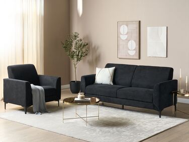3-seters sofa stoff svart FENES