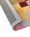 Teppich Wolle mehrfarbig 160 x 230 cm kariertes Muster Kurzflor KANDIRA_836362