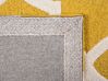 Teppich Wolle gelb 140 x 200 cm marokkanisches Muster Kurzflor SILVAN_680095