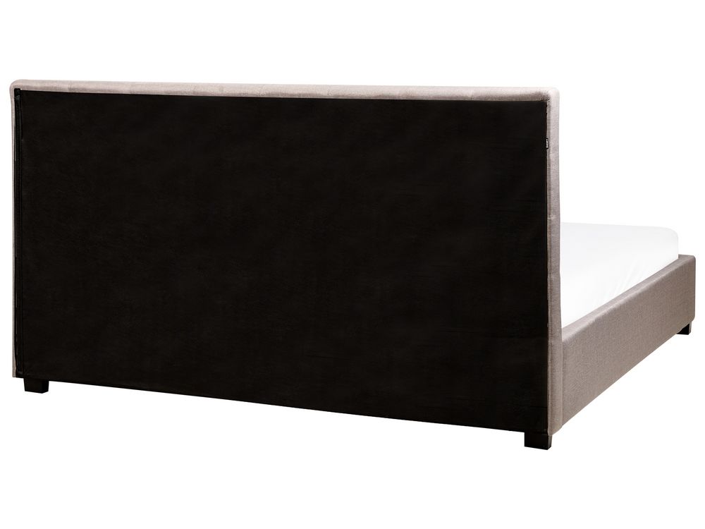 Cama tapizada con almacenaje gris claro, varios tamaños LA ROCHELLE