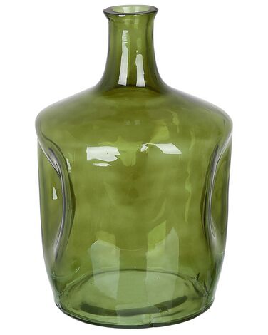 Florero de vidrio verde oliva 35 cm KERALA