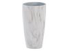 Conjunto de 2 vasos para plantas com efeito de mármore branca 23 x 23 x 42 cm LIMENARI_860285