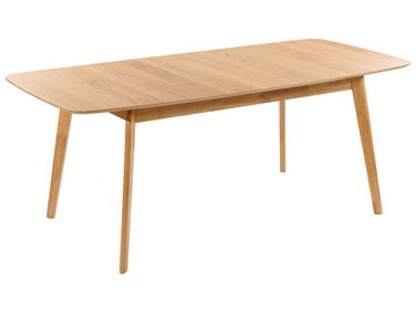 Rozkládací jídelní stůl 150/190 x 90 cm světlé dřevo MADOX