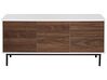 Sideboard dunkler Holzfarbton / weiss 2 Schubladen 2 Türen OKLAND_835590