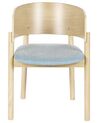 Conjunto de 2 cadeiras de jantar em madeira castanha clara e azul claro MARIKANA_837282