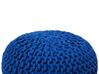 Cotton Knitted Pouffe 40 x 25 cm Navy Blue CONRAD_813964