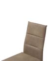 	Conjunto de 2 sillas de comedor de piel sintética beige arena/plateado ROCKFORD_693156
