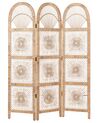 Folding Rattan 3 Panel Room Divider 137 x 180 cm Natural POMEZIA_866345