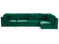 5-istuttava kulmamoduulisohva sametti vasenk. vihreä EVJA 5-istuttava kulmamoduulisohva sametti vasenk. vihreä EVJA