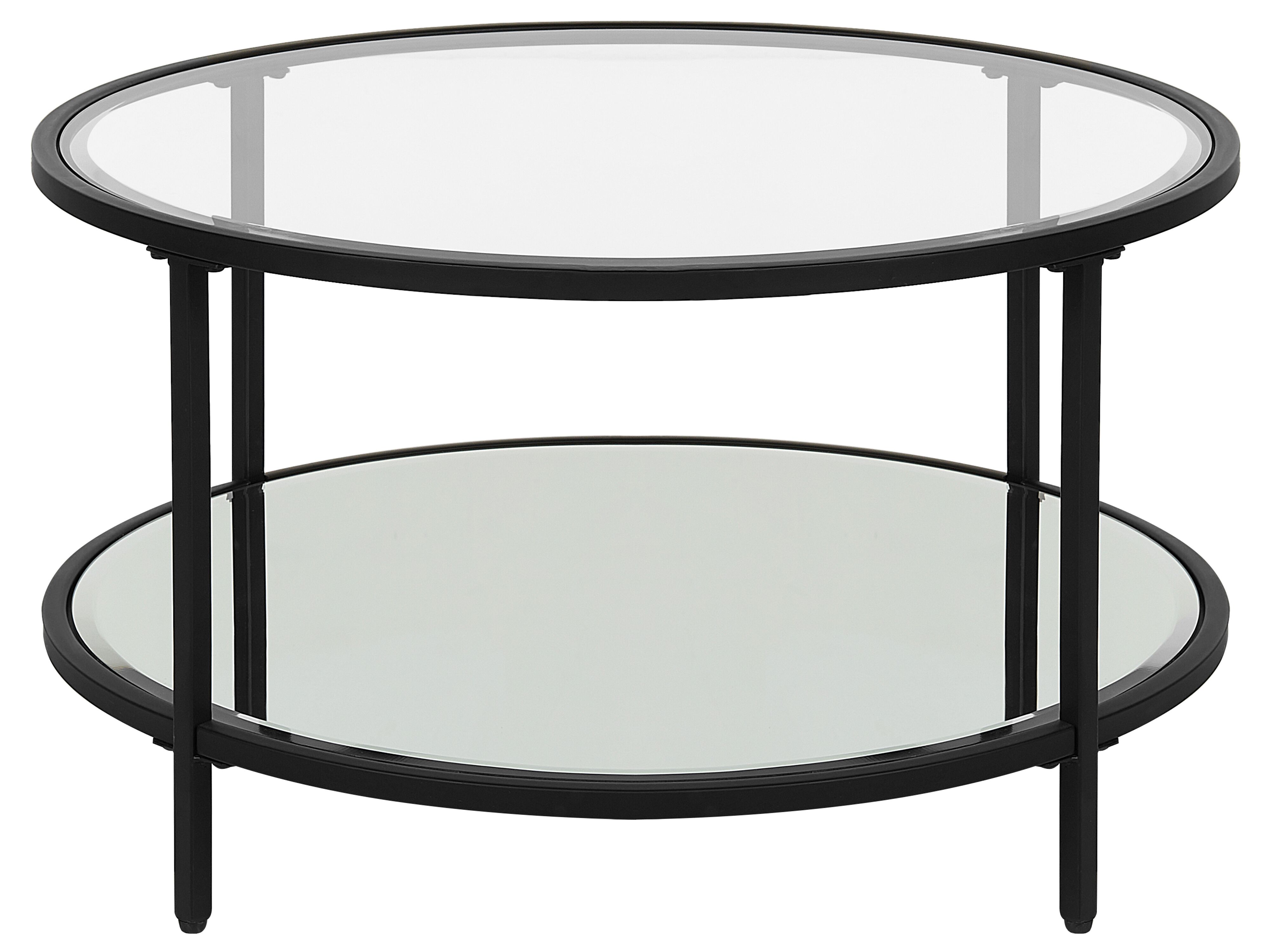 Table d'appoint ronde noire plateau en verre sur CDC Design