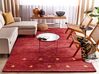 Gabbeh Teppich Wolle rot 200 x 300 cm abstraktes Muster Hochflor YARALI_856229
