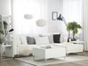 Left Hand Faux Leather Corner Sofa with Ottoman White ABERDEEN_739640