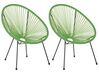 Conjunto de 2 sillas de balcón de ratán verde/negro ACAPULCO II_795209