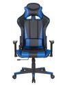 Cadeira de escritório em pele sintética preta e azul GAMER_738212