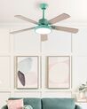 Ceiling Fan with Light Green and Light Wood HOBBLE_862441