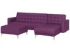 Left Hand Fabric Corner Sofa with Ottoman Purple ABERDEEN_736942
