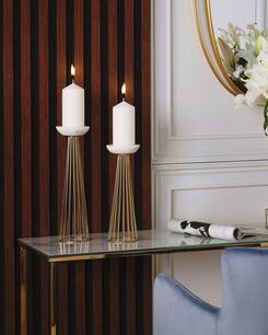 Kynttilänjalka rauta/marmori kulta/valkoinen 2 kpl PORONG