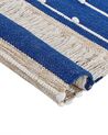 Teppich Baumwolle marineblau / beige 80 x 150 cm Streifenmuster Kurzflor KONDHALI_842820
