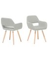 Conjunto de 2 sillas de comedor de poliéster gris/verde menta/madera clara CHICAGO_743962