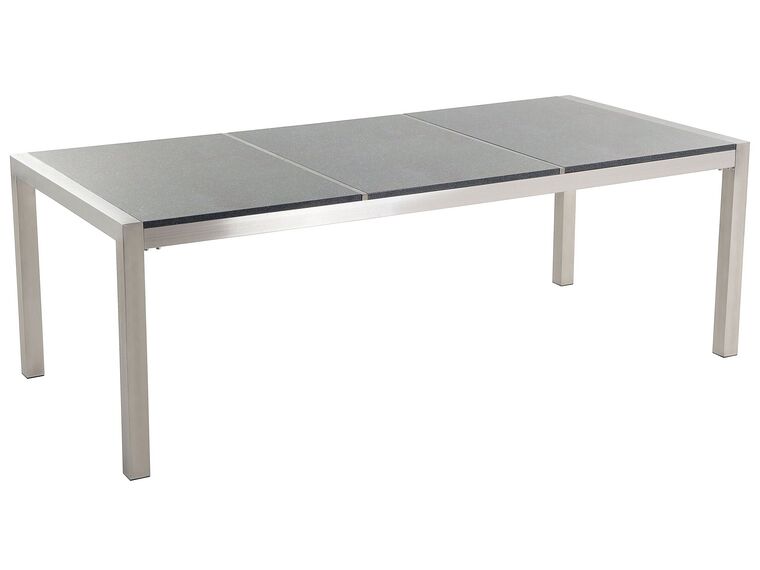 Table de jardin en granit gris poli 220 x 100 cm GROSSETO_368329