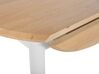 Eettafel uitschuifbaar rubberhout lichtbruin/grijs ⌀ 61 / 92 cm OMAHA_735976