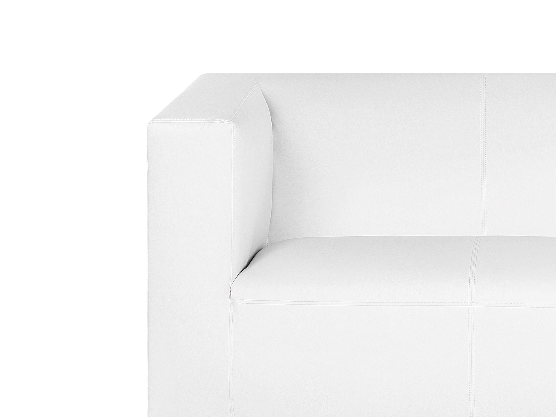Sofa 3-osobowa ekoskóra biała FLORO