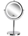 Miroir de table grossissant avec LED ø 20 cm argenté VERDUN_915718