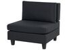 3-Seater Modular Fabric Sofa with Ottoman Black UNSTAD_893498